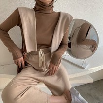 데일리 기본 무지 울 캐시미어 폴라넥 니트
