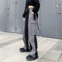커플룩 컬러 카고 포켓 기능 조절 스트링 조거 와이드 일자 팬츠 남녀 선물