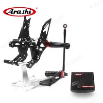 Arashi CNC 조절할 수 있는 발판 근거지 후방 설정 풋페그 에 YAMAHA YZF R1 2009-2014 YZF-R1 백스텝도, 검정색