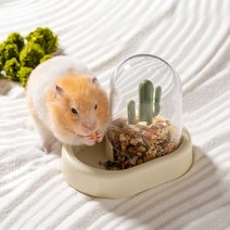 카무라라 햄스터 자동급식기 밥그릇 밥통, 1개, 옐로우