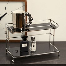 2단 철제 미니선반 수납 정리 다용도 화장실 주방 책상 인테리어, 베이지