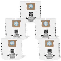 Pulluty 5팩 프리미엄 진공 타입 F 필터 백 90662 Shop Vac 37 5-45 7L(10-14갤런) 9066200 9066233 I 90672 9067200 9067