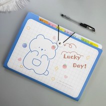 학생용 책상 세트 대용량 귀여운 만화 정리 클립 오르간 가방 폴더 종이 보관, [02] lucky-day
