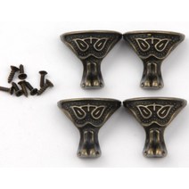 가구 부품 4pcs 골동품 보석 다리 코너 나무 장식 선물 상자, 없음