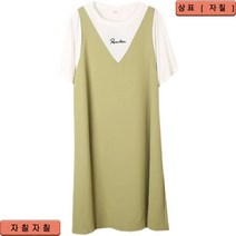 자칠 여성 여름 빅사이즈 큐티원피스 반팔원피스 라운드넥원피스 미디원피스 SXL91378