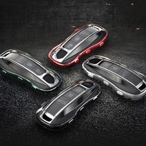 포르쉐 신형 718 911 파나메라 타이칸 마칸 카이엔 키케이스 카본 TPU 키커버 키홀더, 화이트