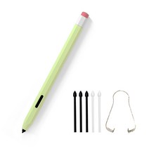 에코아미 갤럭시 탭 S6 라이트 S펜 연필 실리콘 케이스 + 펜촉 5개(화이트+블랙), 그린 + 펜촉 5개(화이트+블랙)