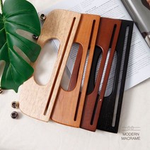 마크라메 가방만들기 우드 손잡이 7종 마크라메재료, 1. D형 반달(홀)_카멜