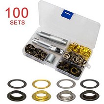1/2 Inch Grommet Kit 100 Sets Luxiv Grommets Eyelets 12mm Sewing Eyelets Gold Silver Black Metal, 1