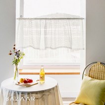 나폴리 뜨개 느낌 레이스 바란스 커튼(140x45)