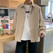코듀로이셔츠 남자 긴 소매 와이드 루즈핏 와이셔츠 캐쥬얼 건달카리스마 클래식 코트 1001 1W041 4994961083