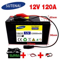 12V 배터리 18650 리튬 스프레이 내장 고전류 BMS 전기 자동차 126V 충전기 120Ah 120000mAh 30A