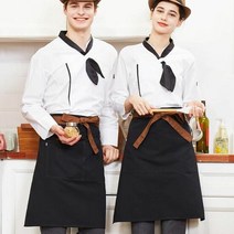 투톤 허리끈 허리형 모던 감성 에이프런 앞치마 블랙, 단품
