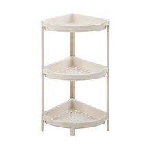 엠케이리빙 다용도 스탠드 선반 욕실 화장실 수납 틈새 공간활용 정리대 코너장, 화이트 3단