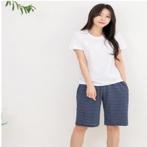 이지리치 여자홈웨어스트라이프반바지 밴딩반바지 여자트레이닝반바지