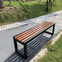 야외 철제 나무 벤치 공원 정원 평상 의자 캠핑 테라스 실외, 05-1.5m(블랙테두리)호두