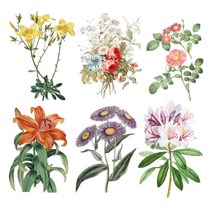 티셔츠 스티커 의류 열전사지 3D전사지]빈티지 야생화 019