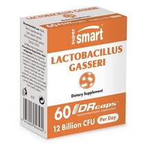 슈퍼smart - 락토바실러스 가세리 200mg 하루에 60억 개의 미세 유기체 cfu 장내 미생물의 균형 복원 프로바이오틱 스트레인 | GMO 프리 및 글루텐 60 Dr 캡슐, 60정, 1개