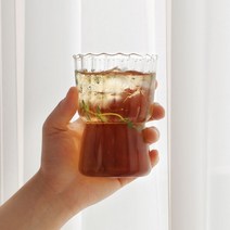 플랫화이트잔 아포가토 아인슈페너 아이스커피잔 홈카페 내열 유리컵 플리츠 350ml, 550ml