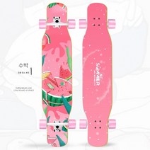 입문용롱보드 롱보드샵 롱보드종류 프리스타일롱보드롱 보드 스케이트 보드 여성 보드 청소년 보드 성인 4륜, 전문댄스보드수박+선물가방