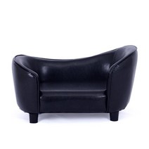 반려견 반려묘 가죽소파 애견소파 침대 베드 강아지 고양이, 블랙 소파 - 미디엄