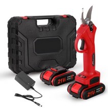 전동 무선 충전 전지 가위 나무자르는 기계 감따는기구 무선 전기 전정 가위 21V 30mm Pruner 정원 도구 충, Red EU Plug