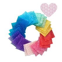 홈스윗홈 컬러 하트 뽁뽁이 포장 봉투 택배 에어캡 선물포장 30개, 10cm×10cm, 옐로우