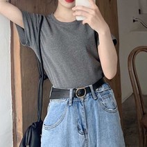 무지 라운드 이너 티셔츠 받쳐 입기 좋은 예쁜 면티