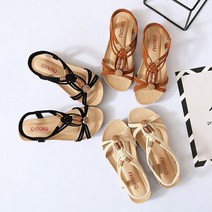 보드미 여자플랫슈즈 여성 보헤미안 스트랩 샌들 플랫슈즈 3cm 3color