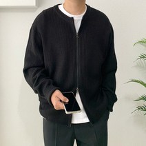 남자 간절기 투웨이집업 믹스하찌 니트가디건