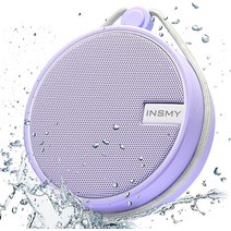 미국 직배송 INSMY C12 IPX7 방수 샤워 블루투스 스피커 HD 사운드가 있는 휴대용 무선 야외 스피커 TF 카, 05 퍼플.