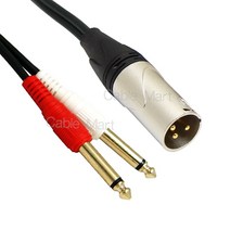 HA41 캐논 XLR/숫 - 2모노 5.5(6.3) TS 변환 케이블 오디오 앰프 믹서 스피커 음향 연결선, 15M, HA41 캐논-2모노5.5