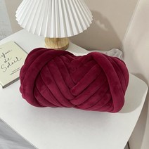 벨벳 버전 자이언트 얀 손뜨개가방 DIY 겨울 빅얀 핸드니팅 루피 망고실 실 왕모찌실 굵은실, 적포도주