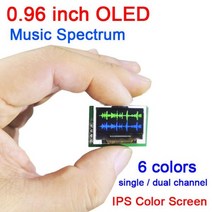 스펙트럼 분석기0.96 인치 IPS 컬러 스크린 OLED 음악 스펙트럼 디스플레이 분석기 MP3 앰프 오디오 레벨, 한개옵션0