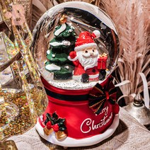 본디자인랩 크리스마스 산타 눈사람 LED 워터볼 캐롤 오르골 스노우볼, 06_화이트스노우 산타트리 ( HS045B )