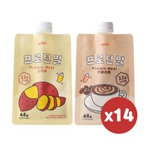 오그래 프로틴밀(45g) x 14팩(2주 세트) 고구마 카페라떼 단백질 쉐이크, 프로틴밀 혼합x14팩