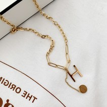 리본트리 [써지컬스틸] H 써클 믹스체인 목걸이
