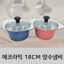 에코라믹 양수냄비 18cm, 핑크