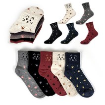 여자 냥냥 중목 양말 10켤레