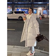 여성용 롱 후드 면 패딩 파카 캐주얼 두껍고 따뜻한 다운 코트 루즈 재킷 오버코트