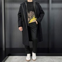 지오송지오 발마칸 후드 롱 코트 블랙 ZE6CT615BK