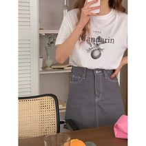 봄여름 만다린 레터링 모달 반팔 티셔츠 등원룩 캠퍼스룩