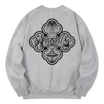 남자 여자 맨투맨 스웨트 셔츠 칸6312 KMG0129 성배 기모 - 그레이