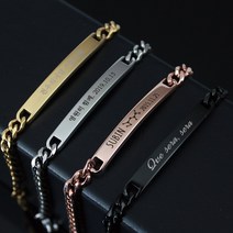 엘로이 1+1 이니셜각인 롱체인 팔찌 각인팔찌 커플팔찌