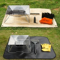 흥부몰 캠핑방염포 방염 소방포 화로대 캠핑용품 방염매트, 1개, 블랙S:35*34cm