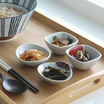 일본풍 도자기 반찬그릇 찬기모음 세츠나 4종 가정식 홈파티 앞접시종지 아침밥, 세츠나 세로줄종지
