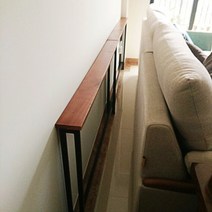 사이드테이블 좁고긴 리어쇼파 쇼파테이블 거실테이블 대리석 원목 카페테이블 미니 바테이블, 120*10*65 널빤지 두께 2cm