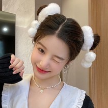 몽코코 러블리 페이크퍼 솜솜 겨울 헤어 머리끈