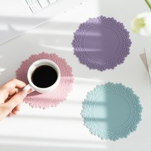 아크릴 인테리어컵받침 티코스터 레코드판, 프리스 컵받침 블랙