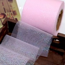 6cm * 5 야드 심포니 실버 도트 메쉬 곱슬 무지개 얇은 명주 그물 액세서리 선물 DIY 공예 파티 웨딩 크리스마스 장식 핑크, 12cm x 5yards, Light pink